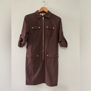MK brown midi dress